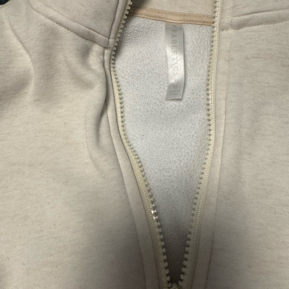 Fabletics Cream Quarter-Zip Pullover - Picture 2 of 3